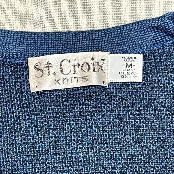 St. Croix KnitsVintage 90s Wool & Mohair Blue Long Sleeve SweaterMedium